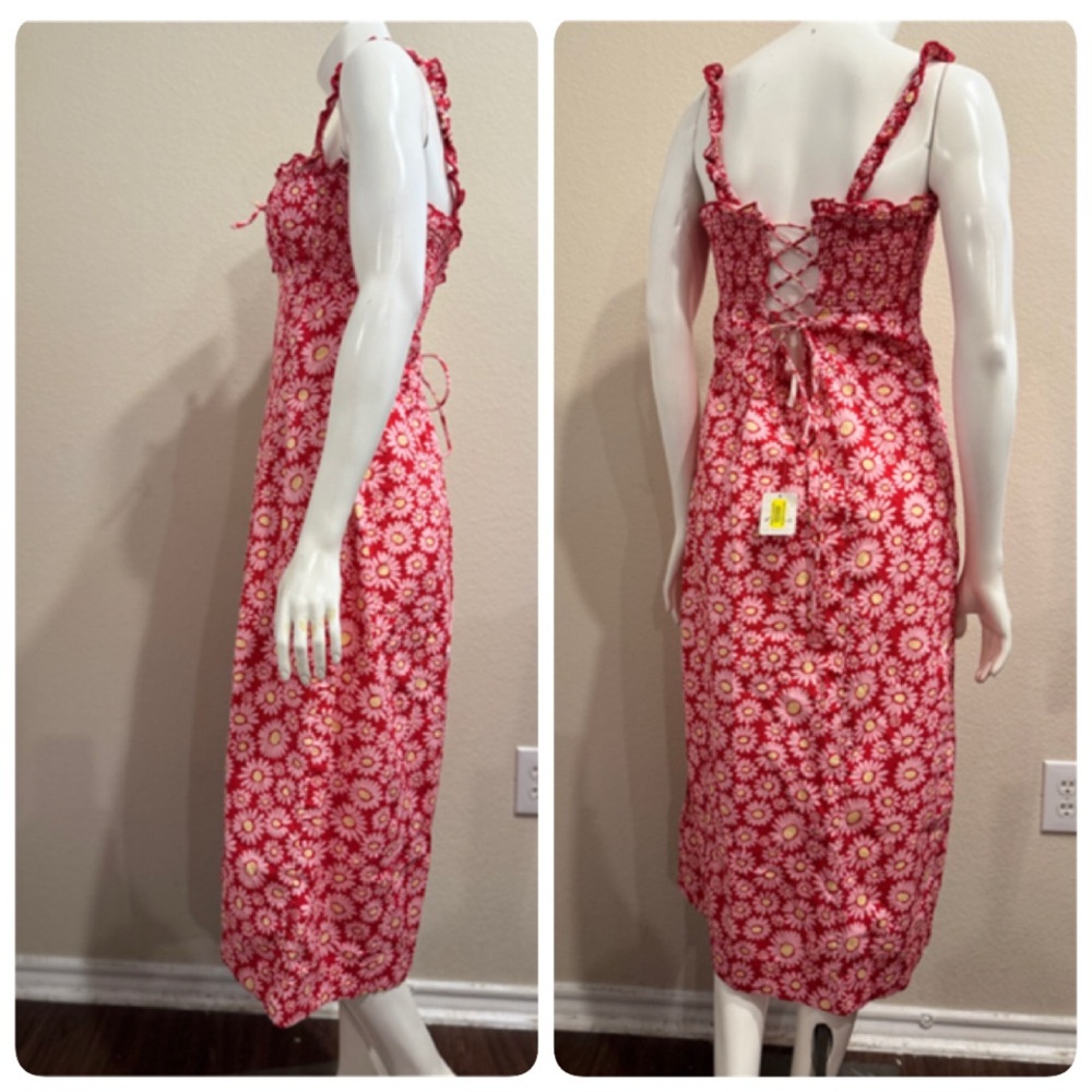 Free People LUCINDA FLORAL PRINT MIDI DRESS SIZE MEDIUM - Picture 9 of 11